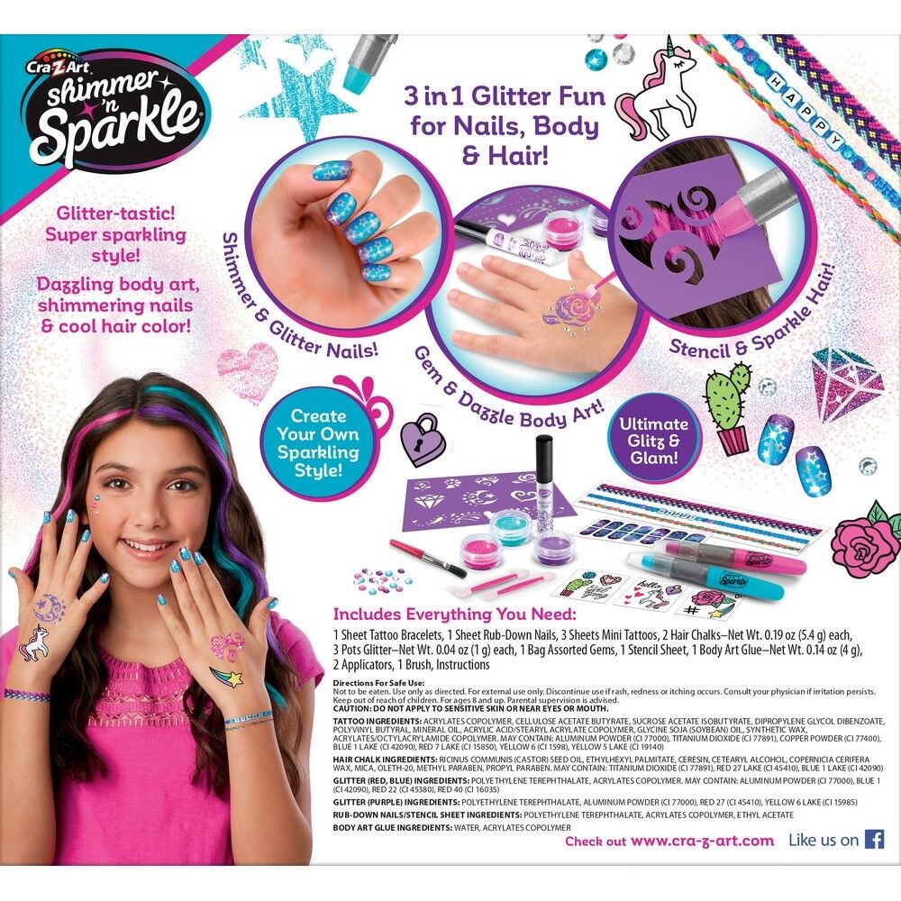 CRA-Z-ART Shimmer N' Sparkle 3 in 1 Ultimate Glitter Beauty Set