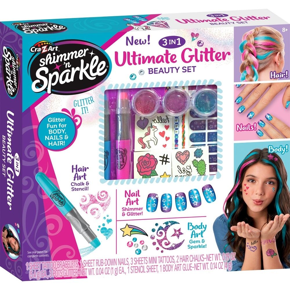 CRA-Z-ART Shimmer N' Sparkle 3 in 1 Ultimate Glitter Beauty Set