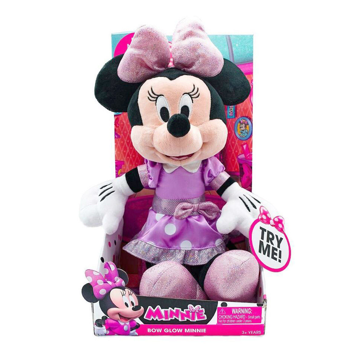Minnie Mouse Bow Glow Minnie Plush - Purple