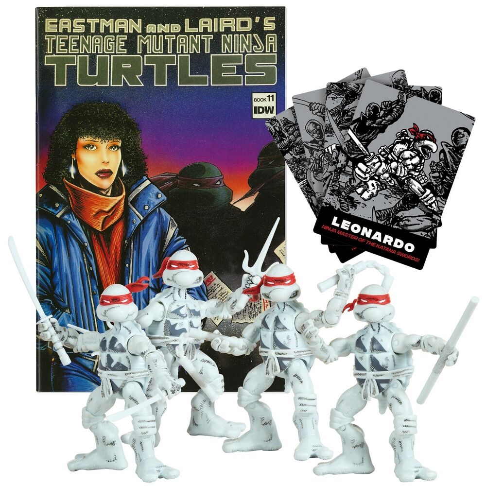 TMNT Classic 40th Anniversary Black & White Comic Book Turtles 4-Pack