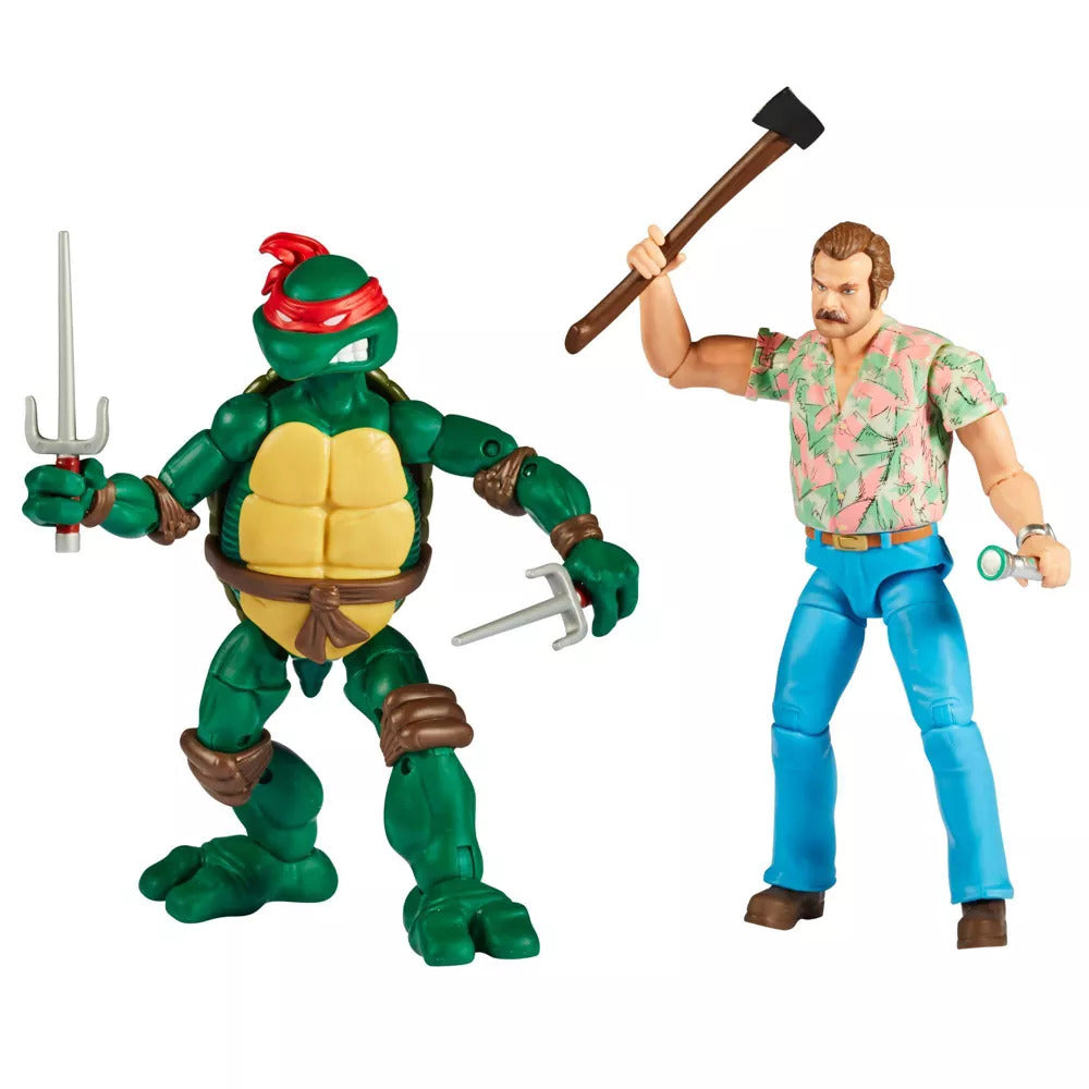 TMNT & Stranger Things Upside Down Remix Raphael and Hopper Action Figure 2pk