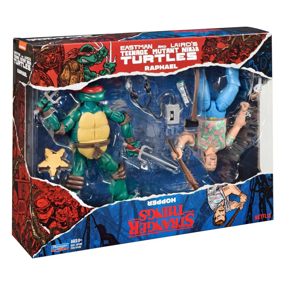 TMNT & Stranger Things Upside Down Remix Raphael and Hopper Action Figure 2pk