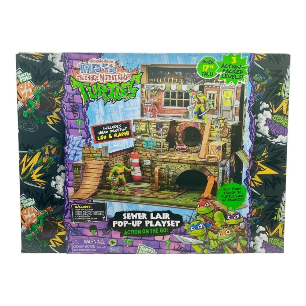 Tales of the TMNT Sewer Lair Pop-Up Playset with Leo & Raph