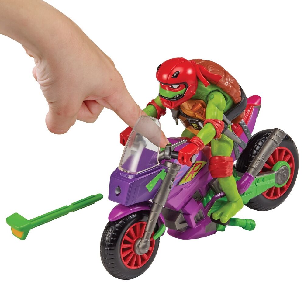 Tales Of The TMNT TV Vehicle with Figure - Purple Dragon Cycle with Raphael