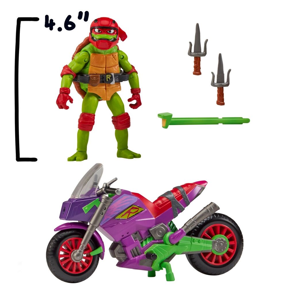 Tales Of The TMNT TV Vehicle with Figure - Purple Dragon Cycle with Raphael