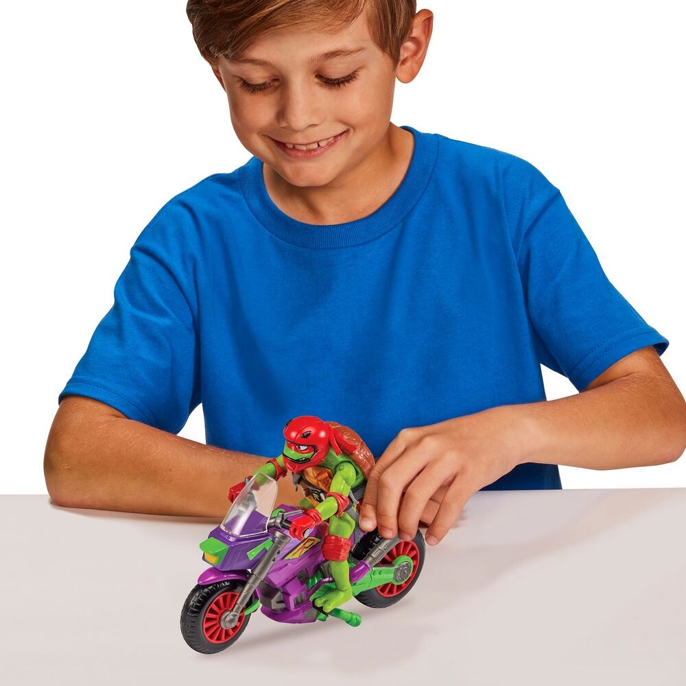 Tales Of The TMNT TV Vehicle with Figure - Purple Dragon Cycle with Raphael