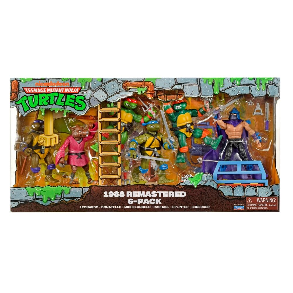 Teenage Mutant Ninja Turtles Classic 1988 Remastered Animated Figure 6 Pack