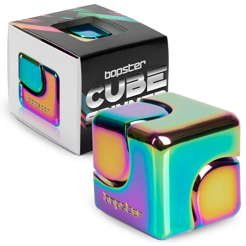 Bopster Fidget Cube Spinner - Multicolour Metallic