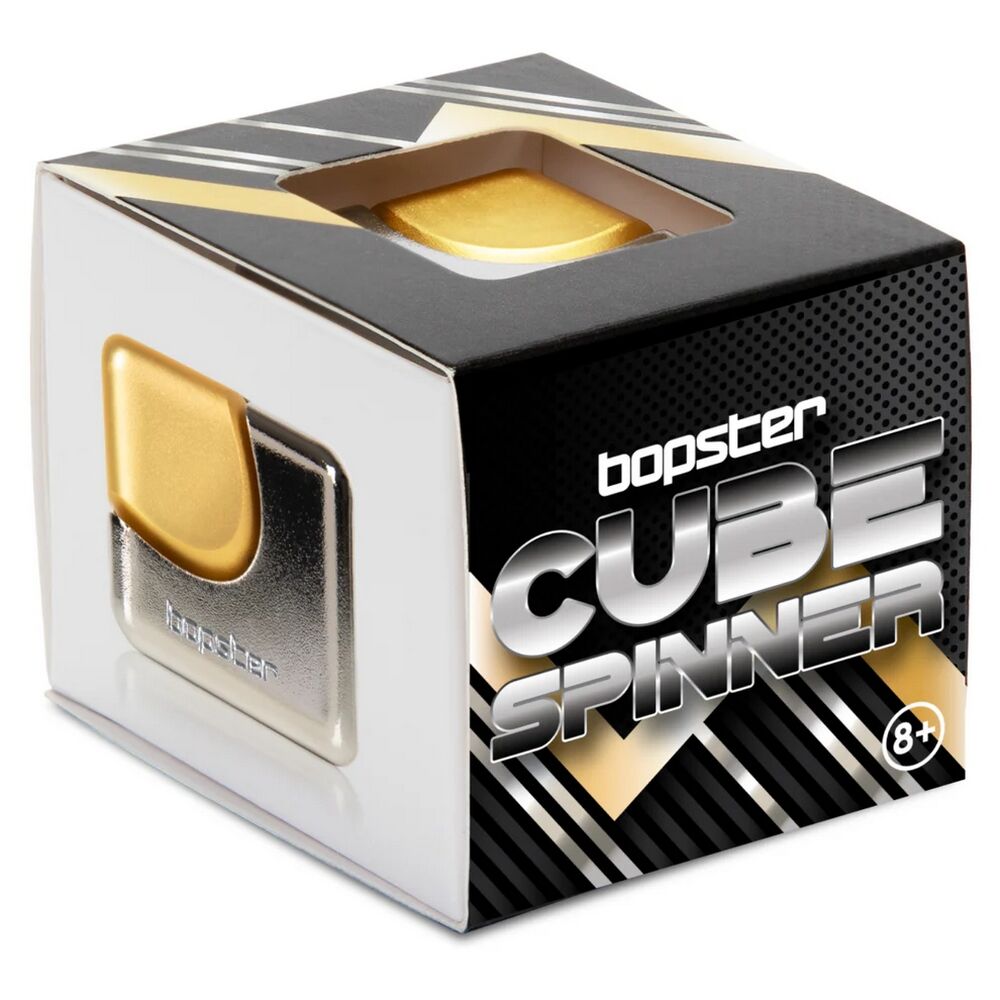 Bopster Fidget Cube Spinner - Silver & Gold