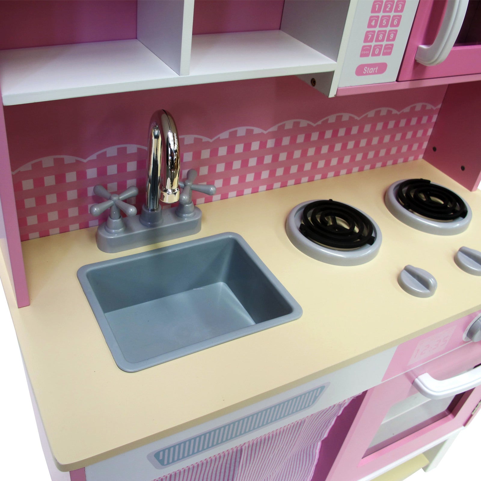 Wooden Play Kitchen - Pink Hampton
