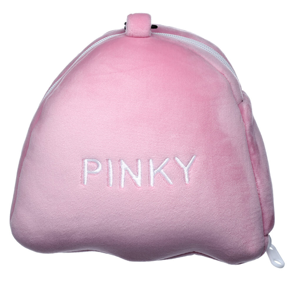 Relaxeazzz Travel Pillow & Eye Mask Set - Pac Man Pink Ghost