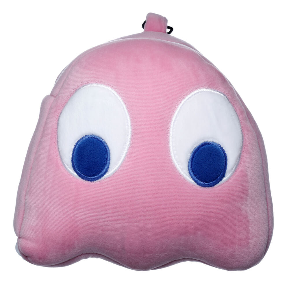 Relaxeazzz Travel Pillow & Eye Mask Set - Pac Man Pink Ghost