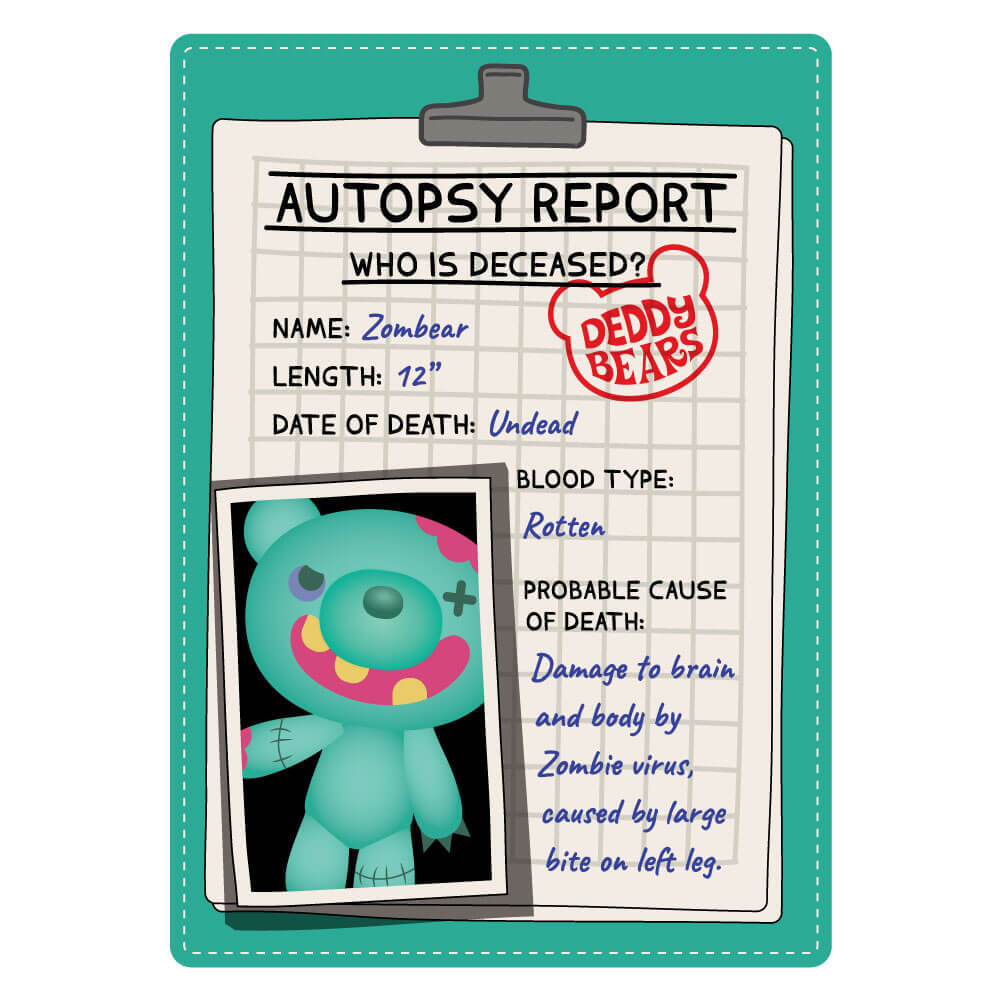 Deddy Bears Plush In Body Bag Zombear