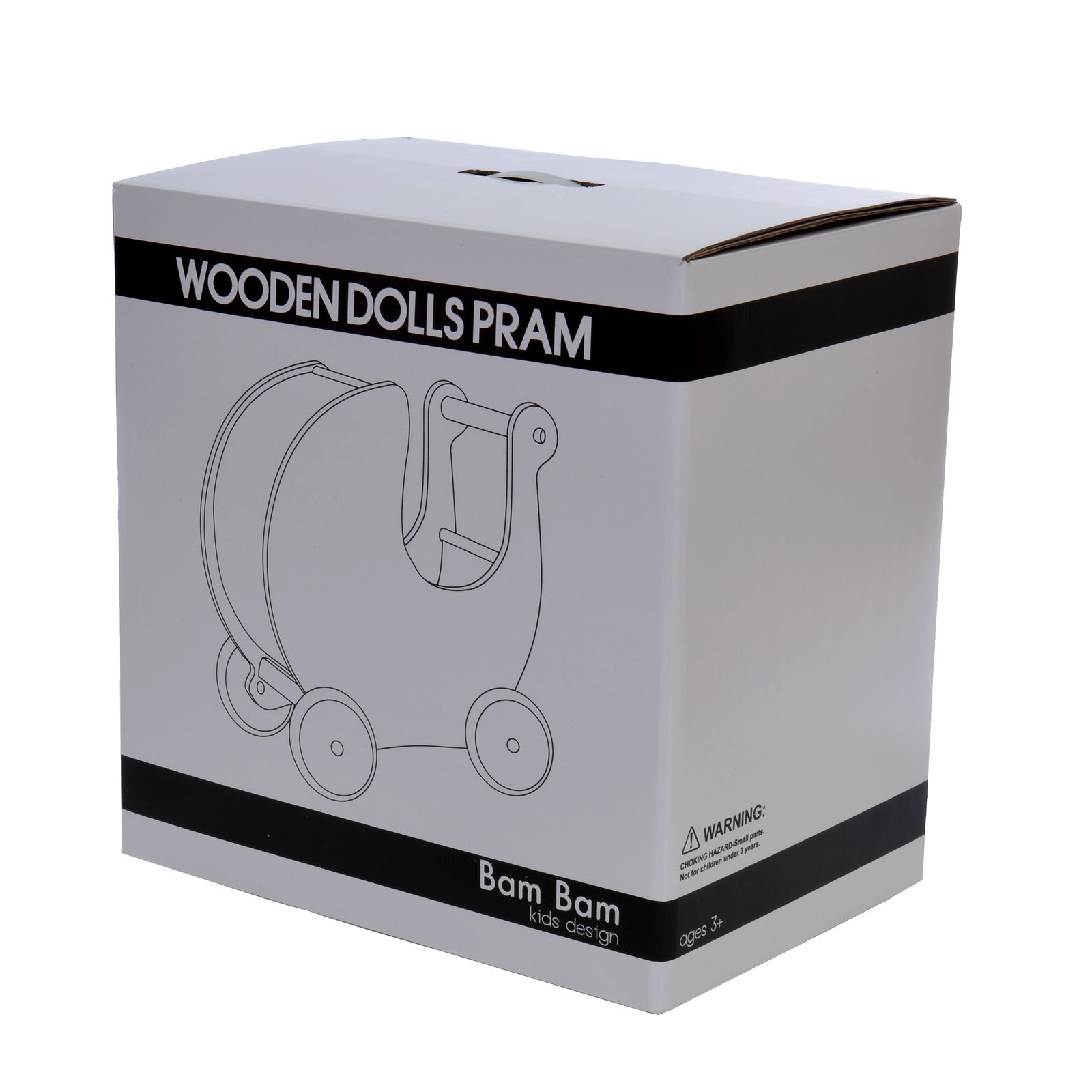 Bam Bam Kids - Wooden Dolls Pram Grey