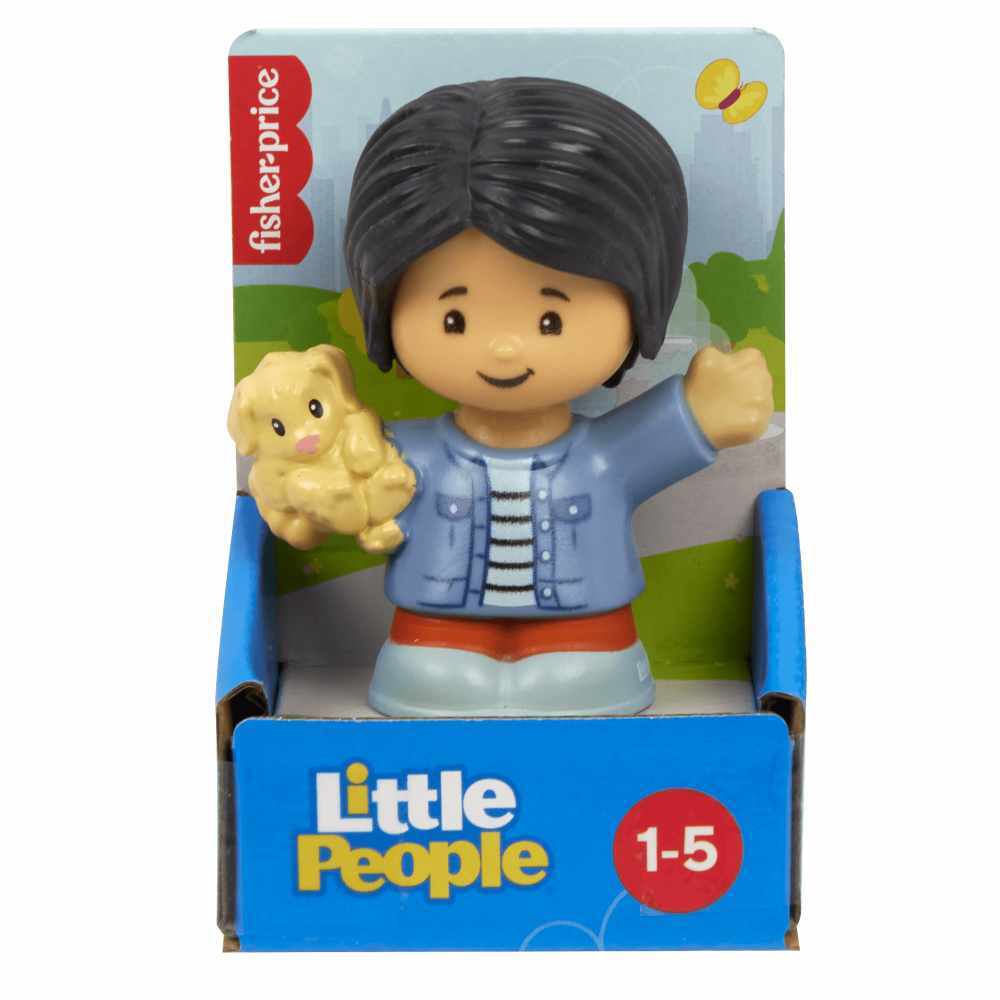 Little People Single Figure - Woman with Puppy
