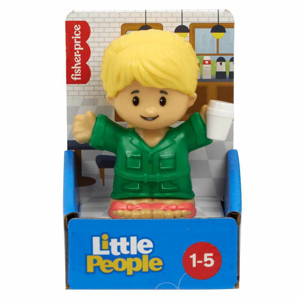 Little People Single Figure - Woman with Coffee Cup