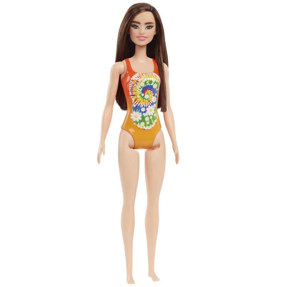 Barbie Beach Doll - Orange Floral Swimsuit