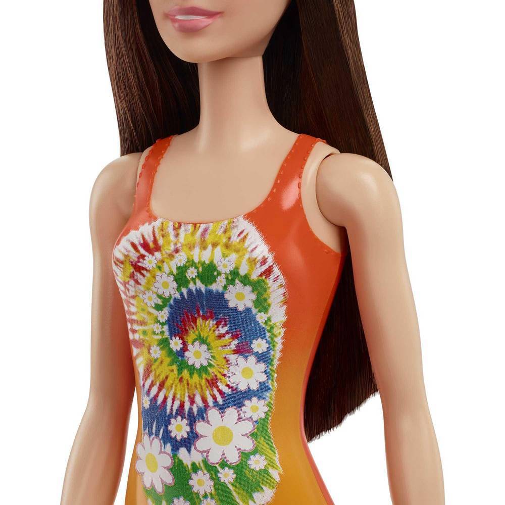 Barbie Beach Doll - Orange Floral Swimsuit