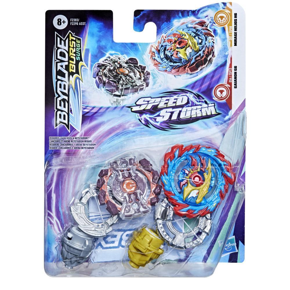 Beyblade Burst Surge Speedstorm Mirage Helios H6 and Gaianon G6 Dual Pack