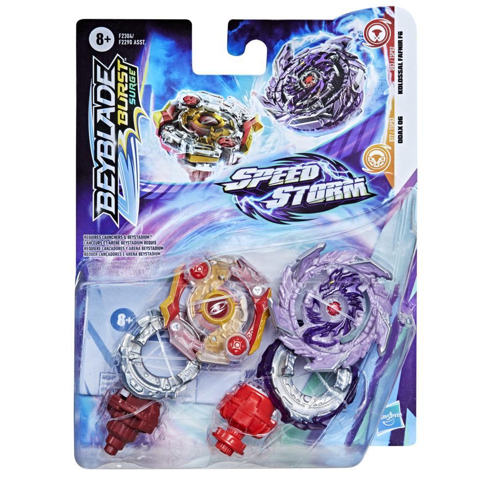 Beyblade Burst Surge Speedstorm Dual Pack - Kolossal Fafnir F6 and Odax O6