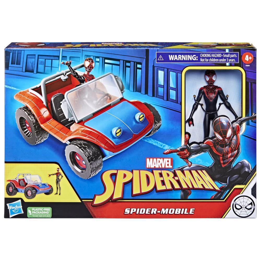 Marvel Spider-Man Spider-Mobile 15cm-Scale Vehicle and Miles Morales Action Figure
