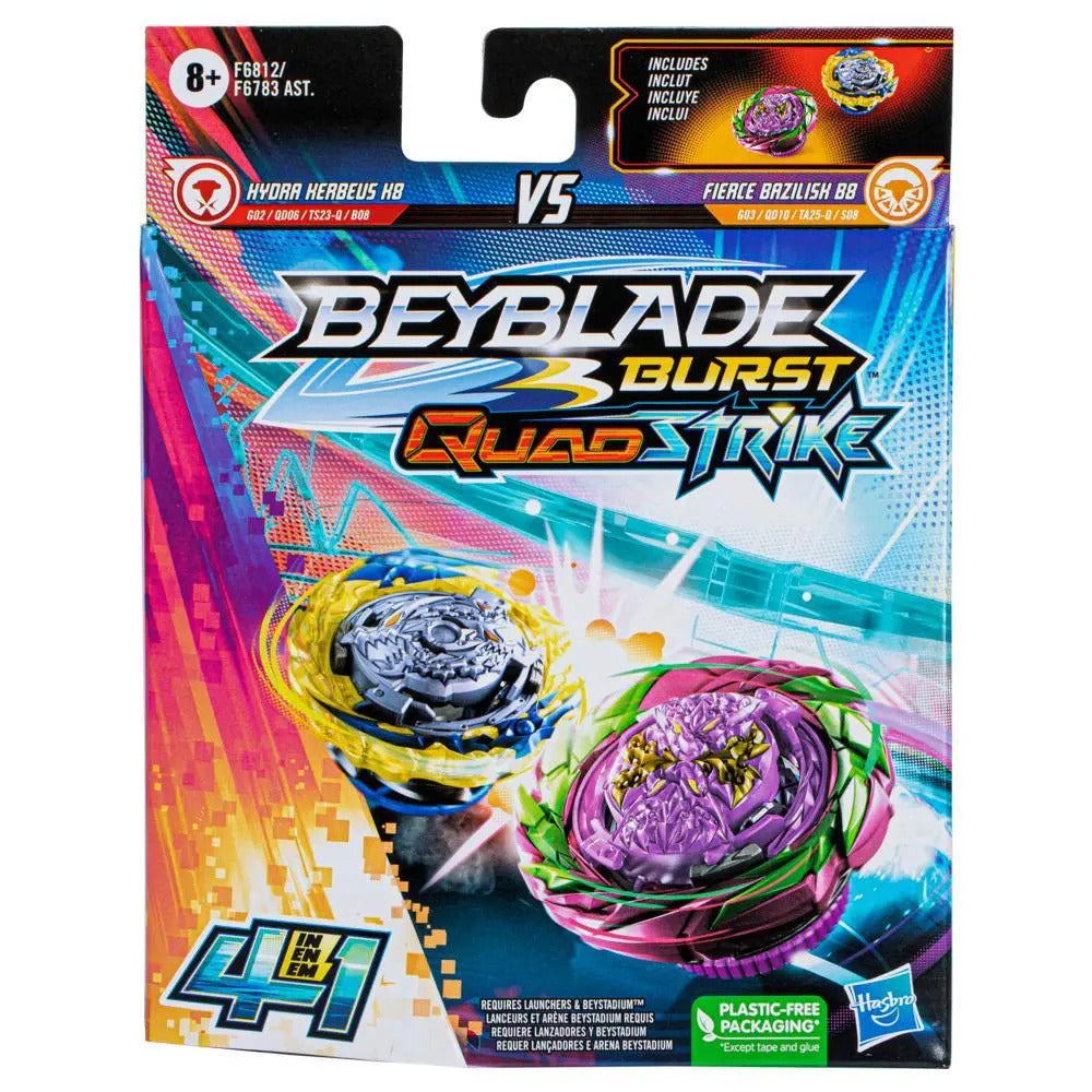 Beyblade Burst QuadStrike Dual Pack - Fierce Bazilisk B8 and Hydra Kerbeus