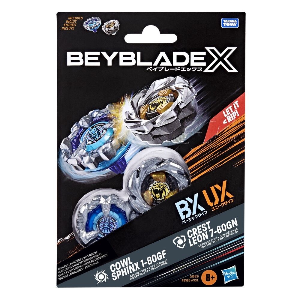 Beyblade X Cowl Sphinx 1-80GF & Crest Leon 7-60GN Dual Pack