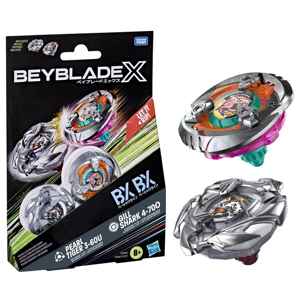 Beyblade X Gill Shark 4-70O & Pearl Tiger 3-60U Dual Pack
