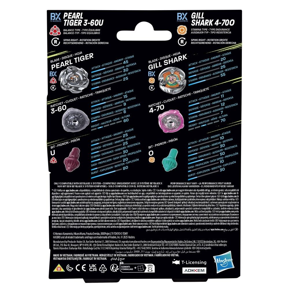 Beyblade X Gill Shark 4-70O & Pearl Tiger 3-60U Dual Pack