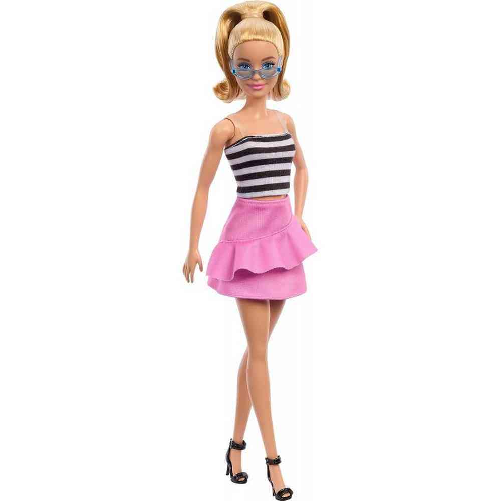 Barbie Fashionista Doll 213 Striped Top & Pink Skirt