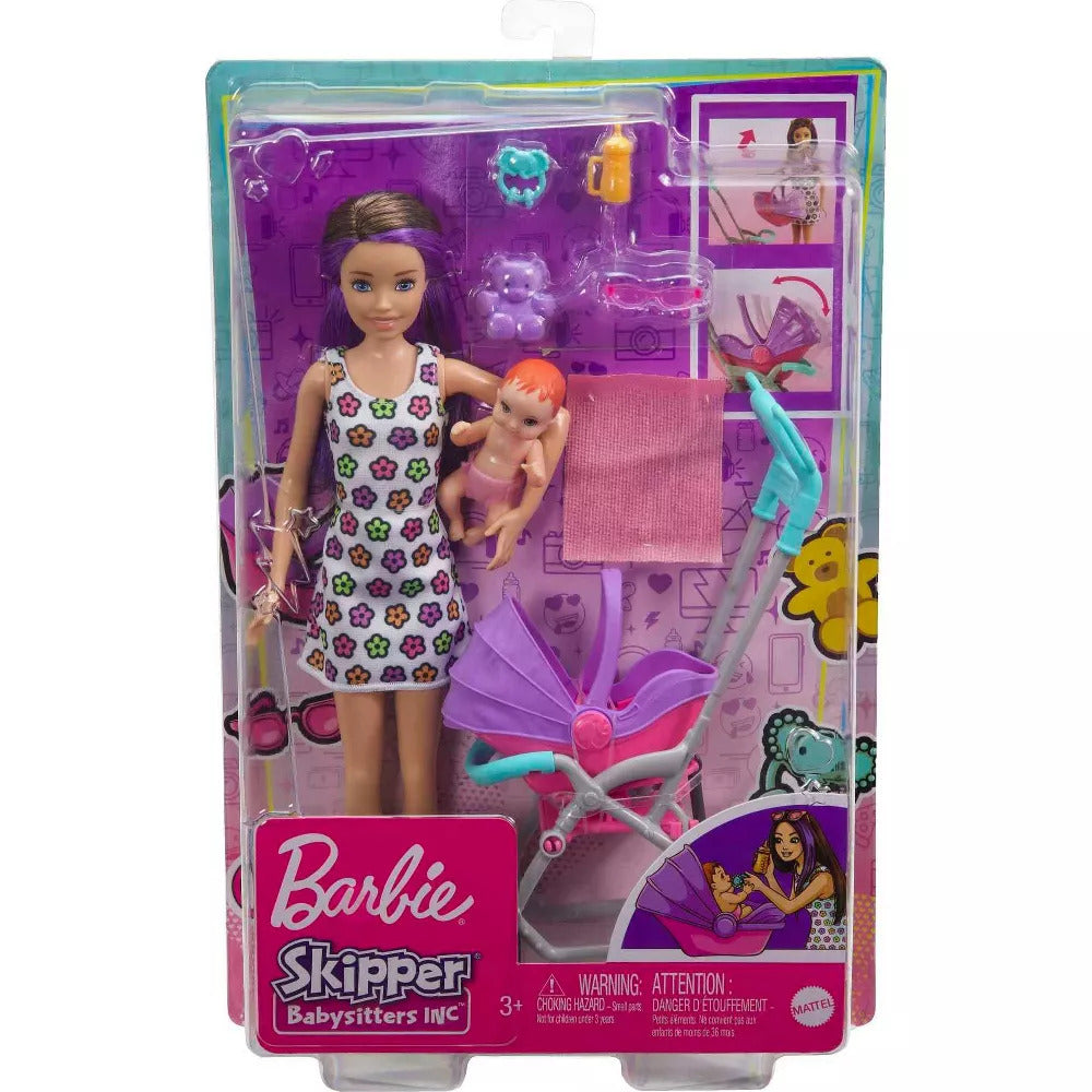 Barbie Skipper Babysitters Inc Dolls & Playset -  Straight Brunette Hair