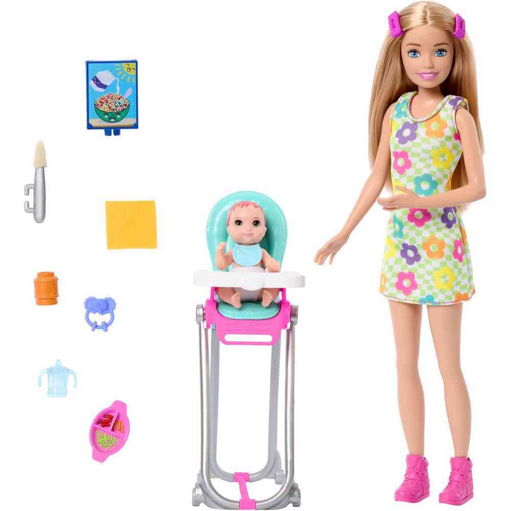 Barbie Skipper Doll & Playset with Accessories Babysitting Set Blonde