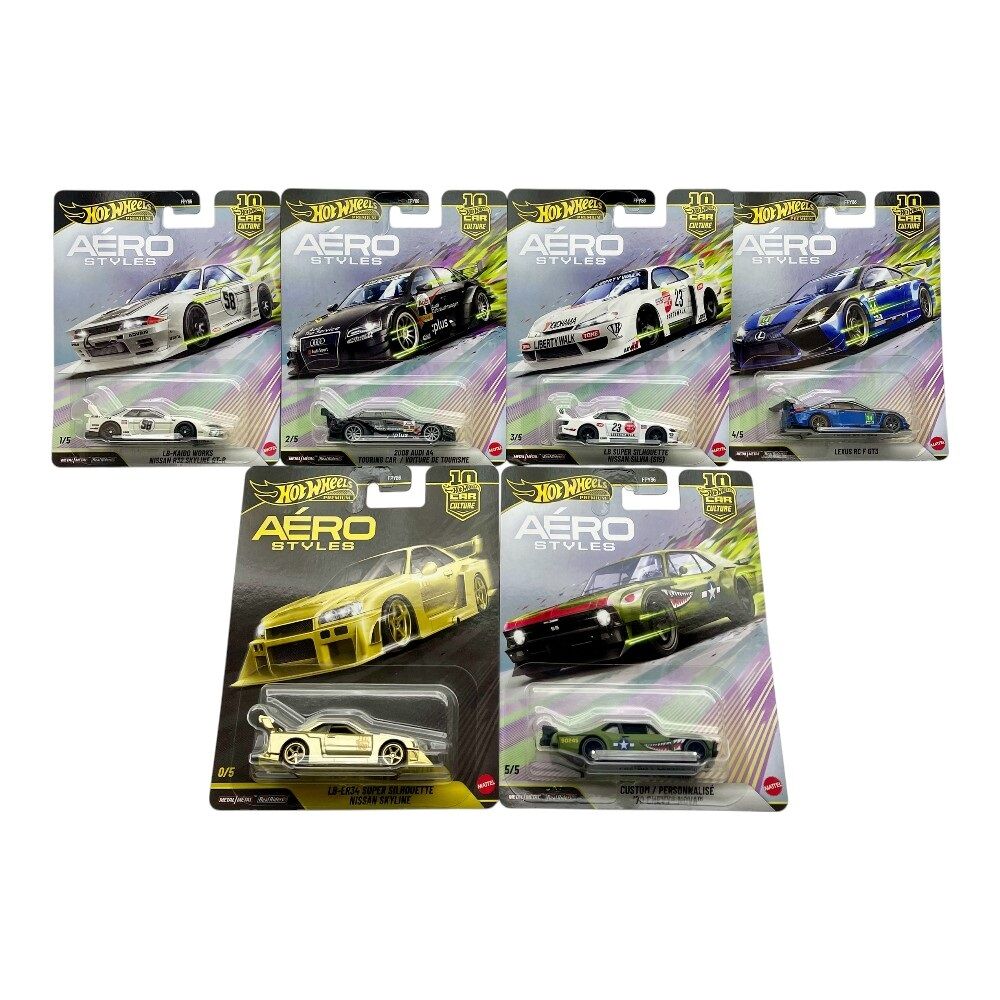 Hot Wheels Premium Car Culture Aero Styles Box of 10 Chase Included
