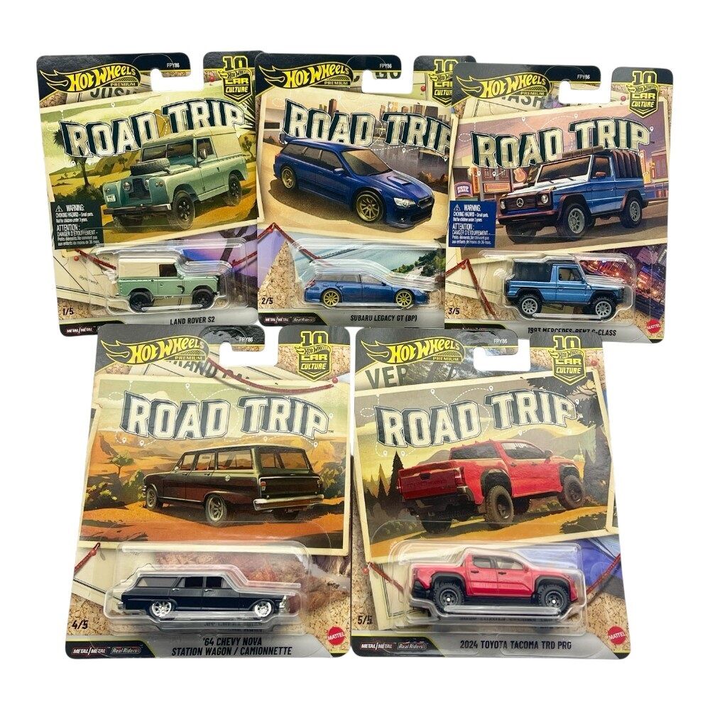 Hot Wheels Premium Car Culture 10th Anniversary Road Trip Set of 5