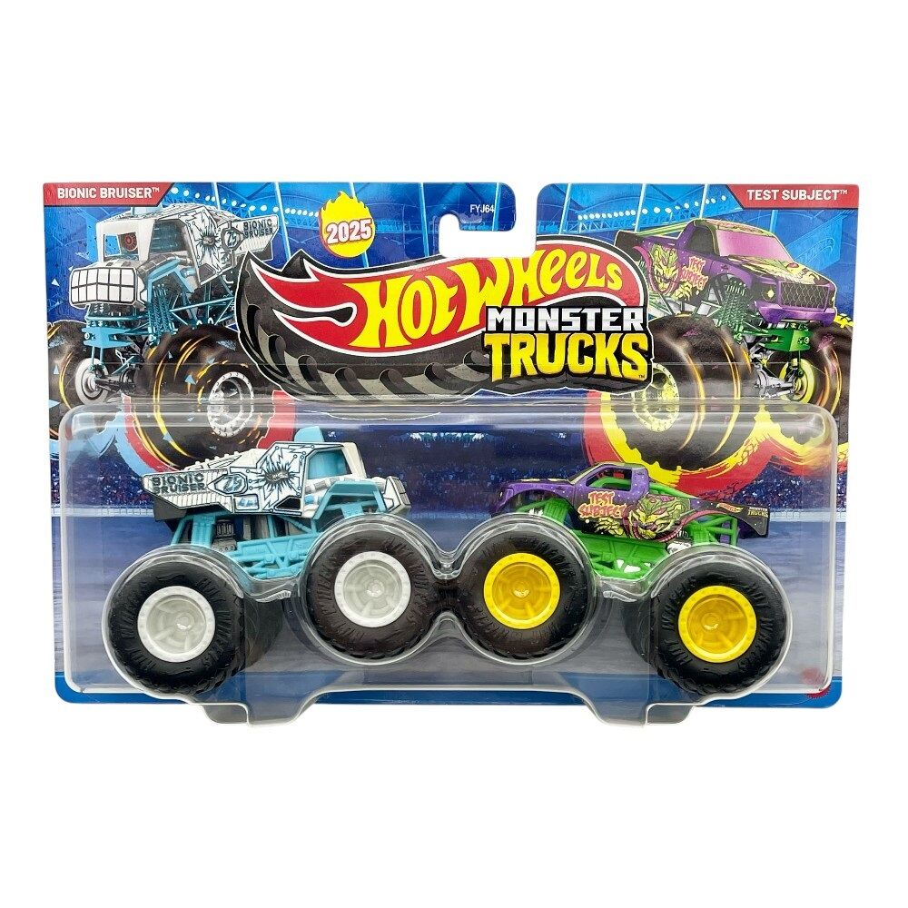 Hot Wheels Monster Trucks 2 Pack Bionic Bruiser & Test Subject