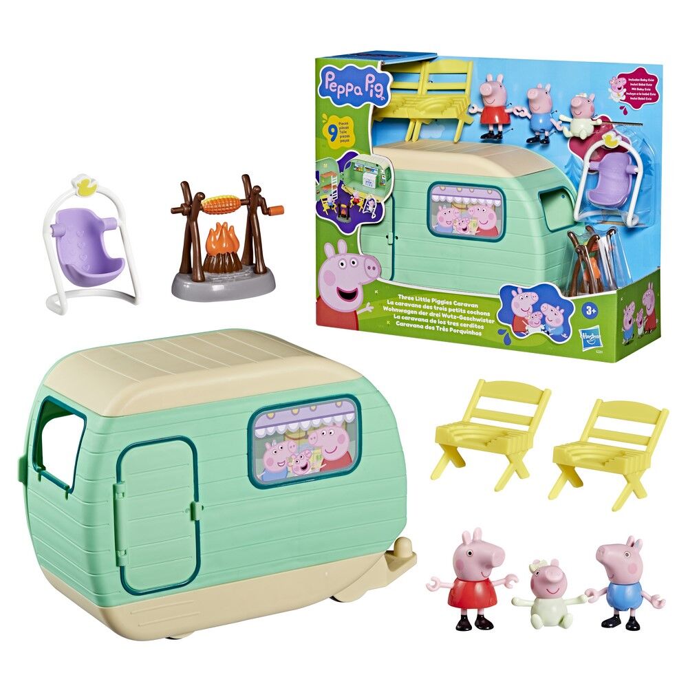 Peppa Pig Three Little Piggies Caravan Playset with 3 Figures