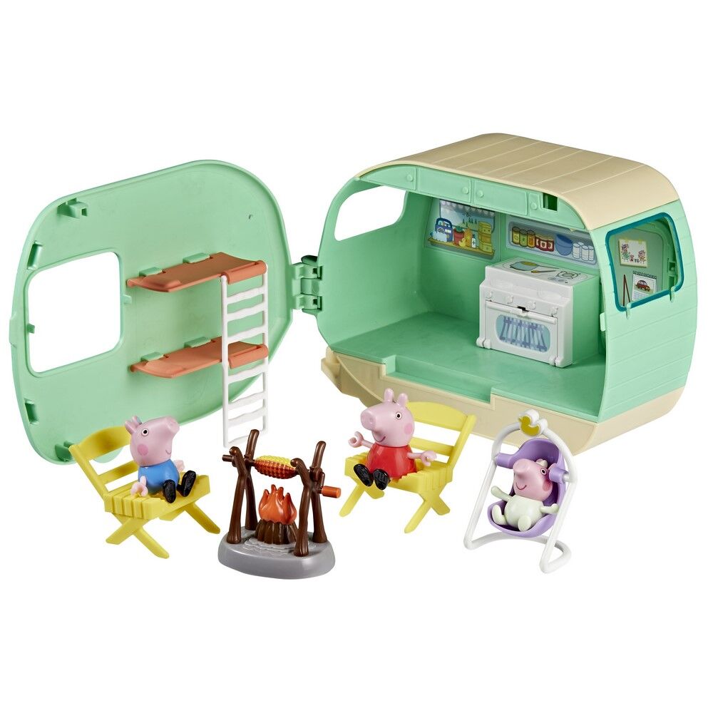 Peppa Pig Three Little Piggies Caravan Playset with 3 Figures