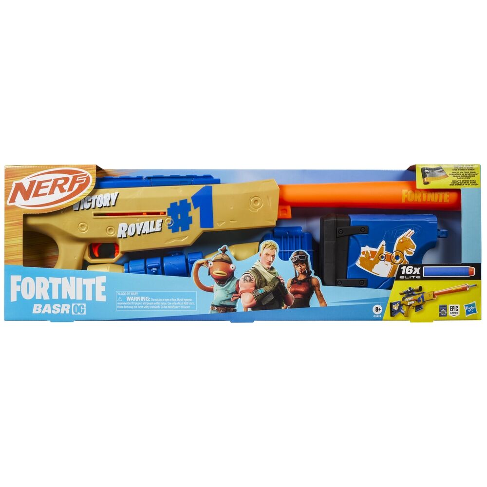 NERF Fortnite BASR OG Blaster with Scope, Magazine & 16 Elite Darts