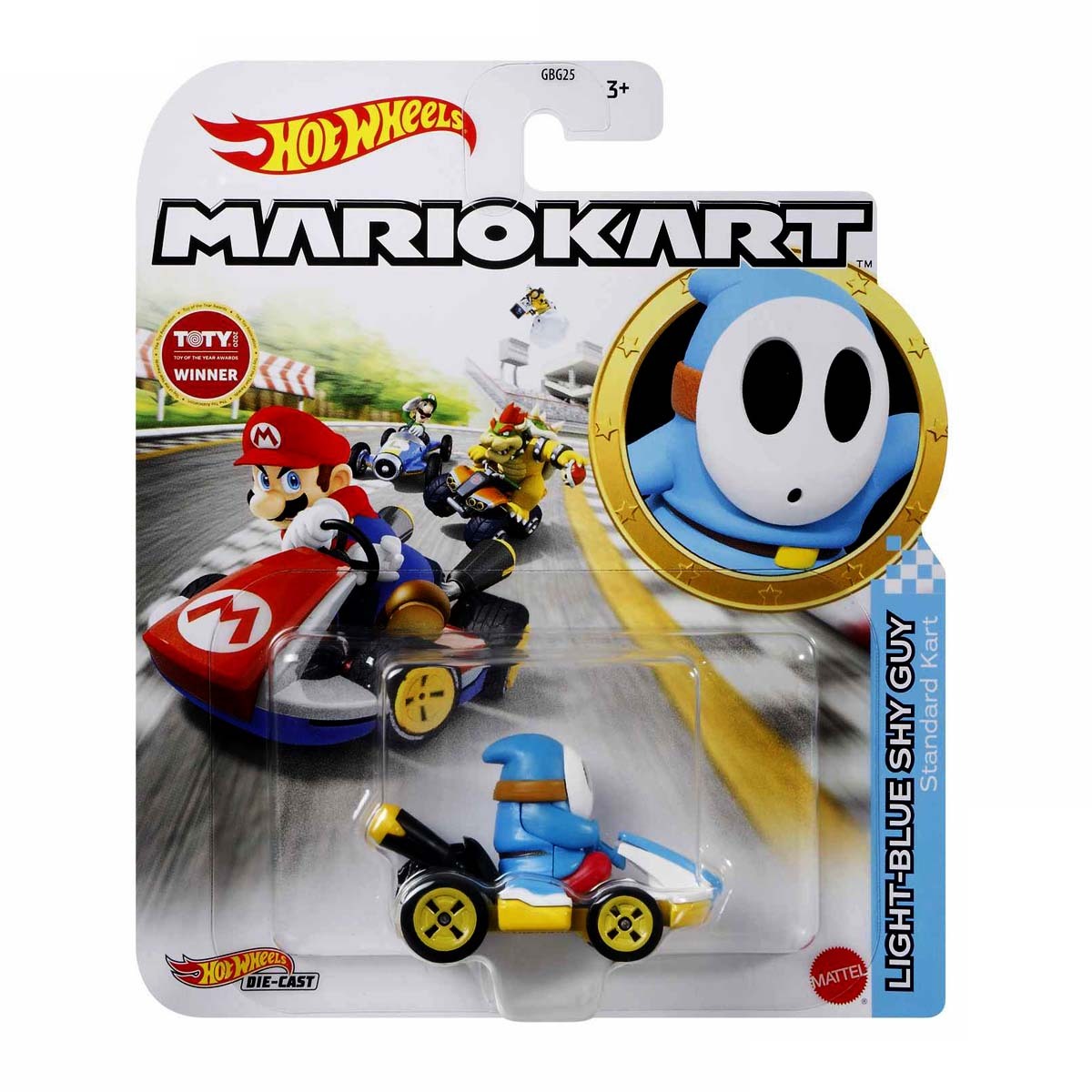 Hot Wheels Mario Kart  - Light Blue Shy Guy Standard Kart