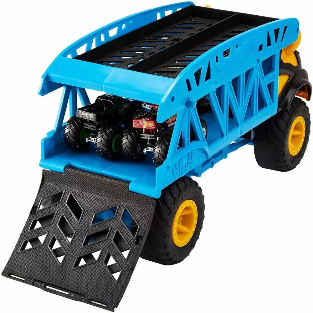 Hot Wheels Monster Truck Monster Mover & 3 Monster Trucks