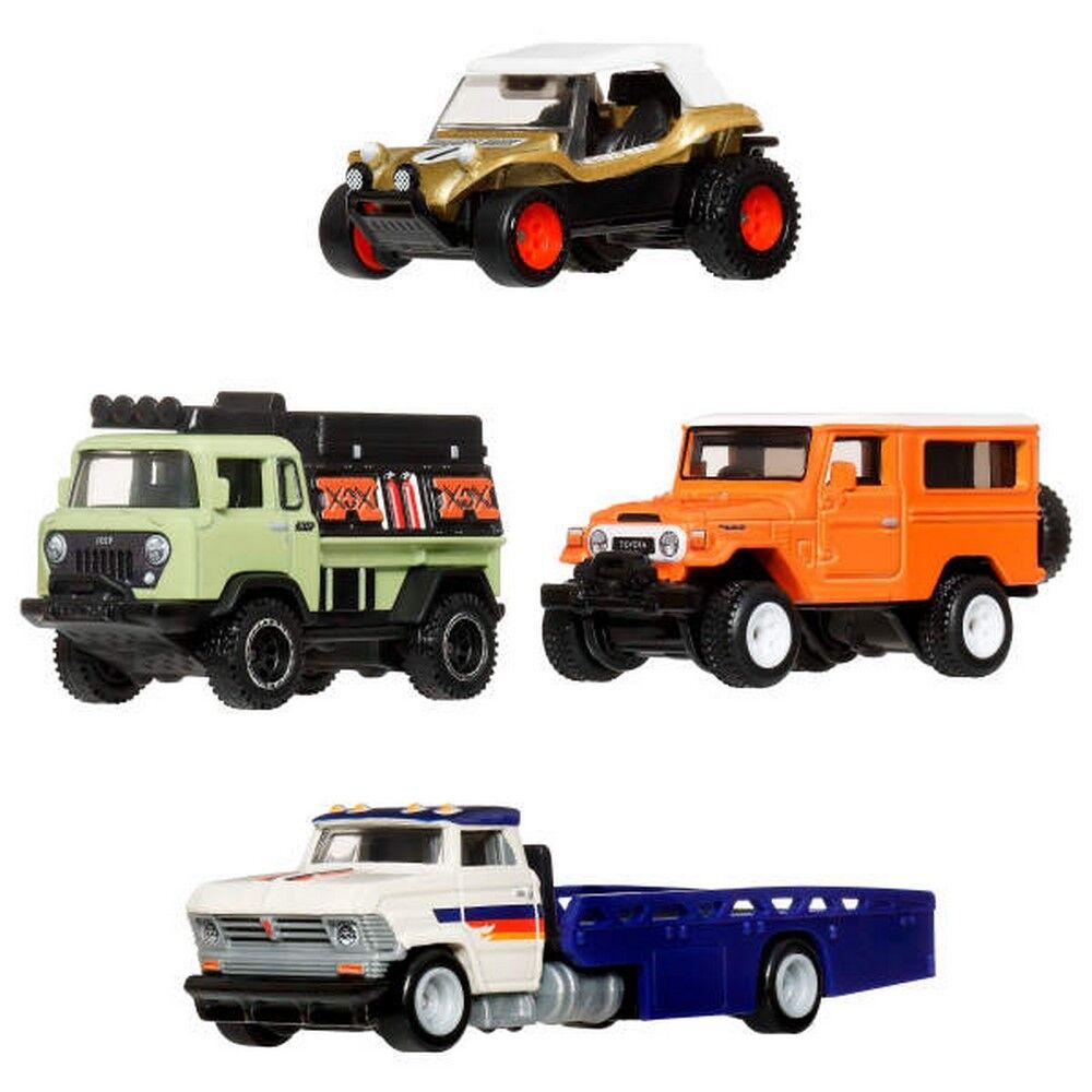 Hot Wheels Premium Collection Horizon Hauler Toyota Land Cruiser FJ43 Meyers Manx 1957 Jeep FC