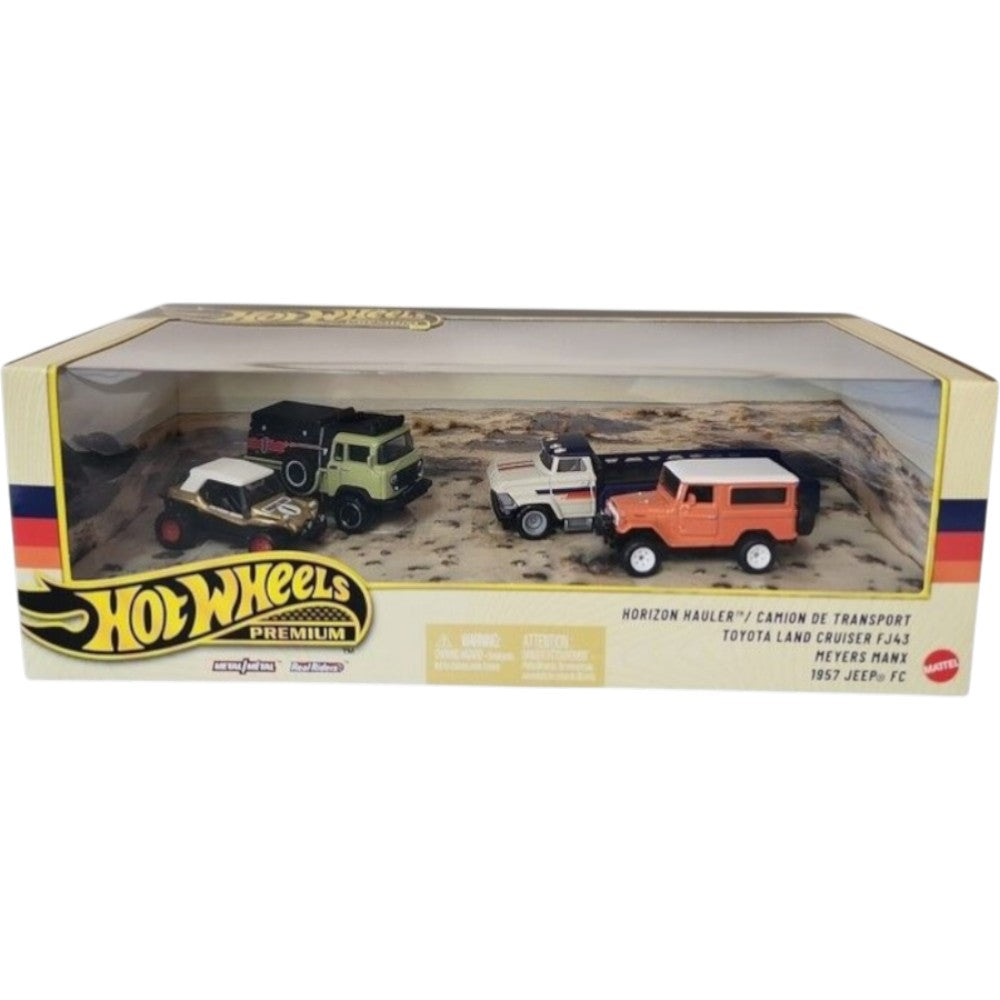 Hot Wheels Premium Collection Horizon Hauler Toyota Land Cruiser FJ43 Meyers Manx 1957 Jeep FC