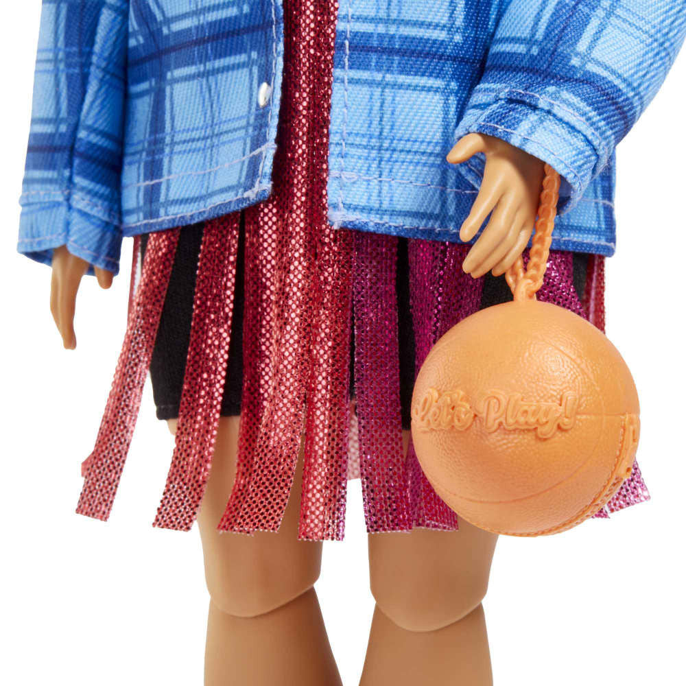 Barbie Extra Doll - #13 Basketball Jersey Dress With Pet Corgi