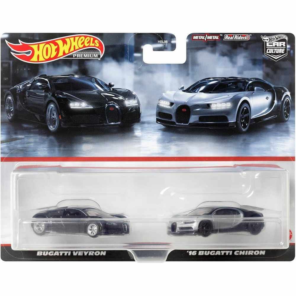 Hot Wheels Premium Car Culture 2 Pack - Bugatti Veyron & 16 Bugatti Chiron