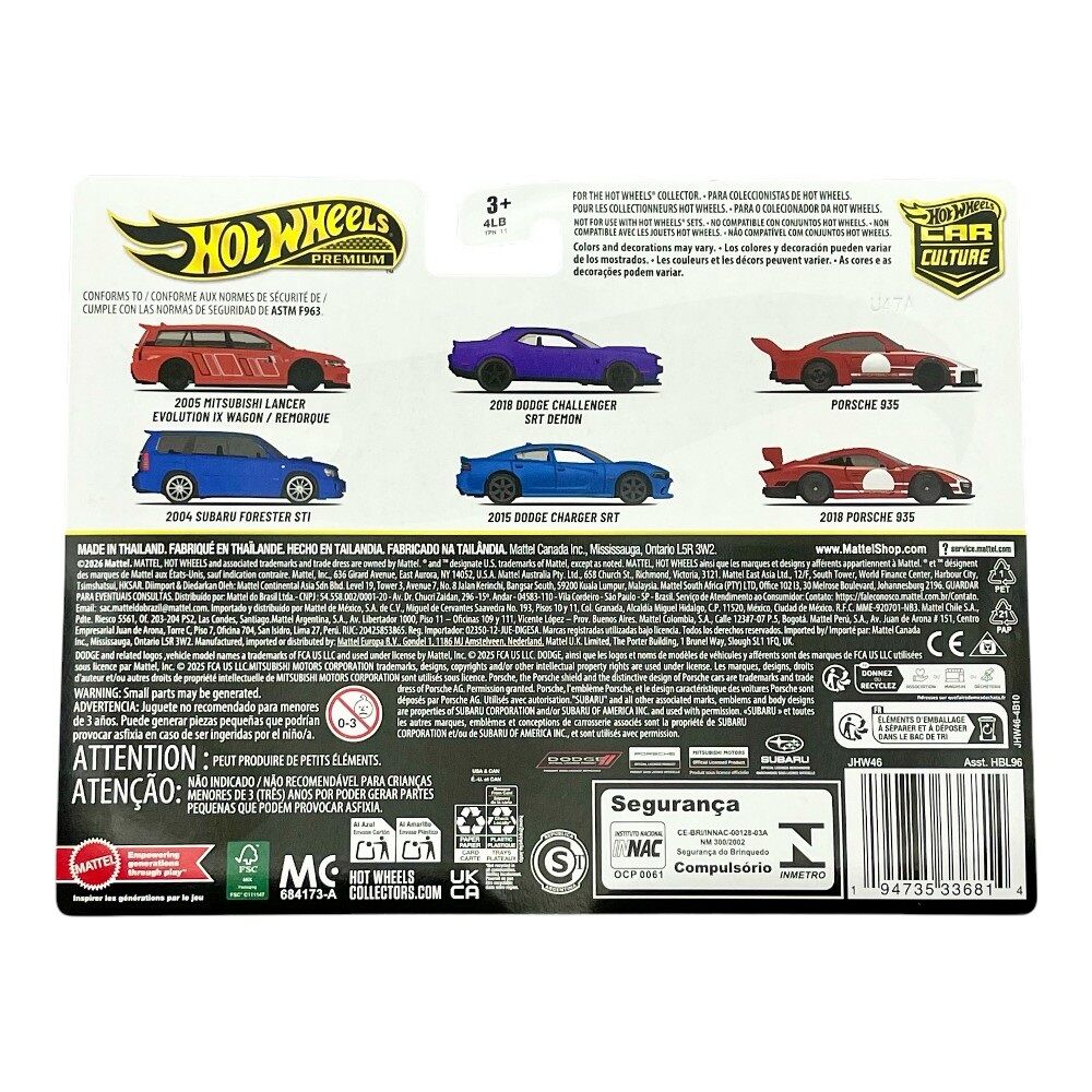 Hot Wheels Premium Car Culture 2 Pack 2005 Mitsubishi Lancer EVO IX Wagon / 2004 Subaru Forester Sti