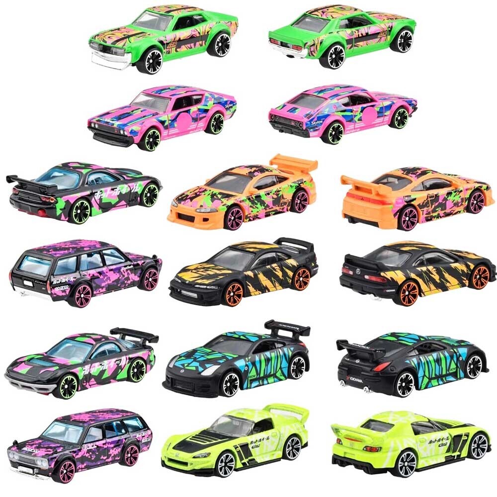 Hot Wheels Neon Speeders Box of 10