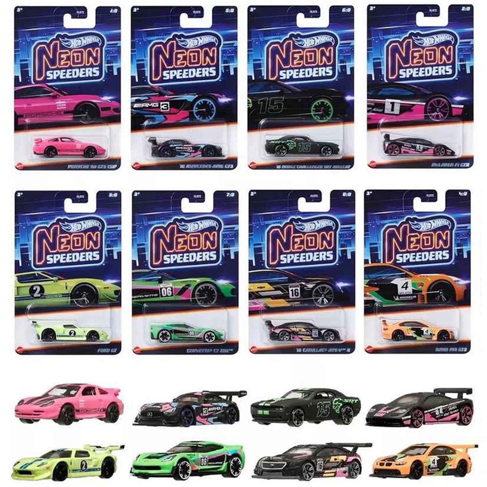 Hot Wheels Neon Speeders Set of 8 Case C