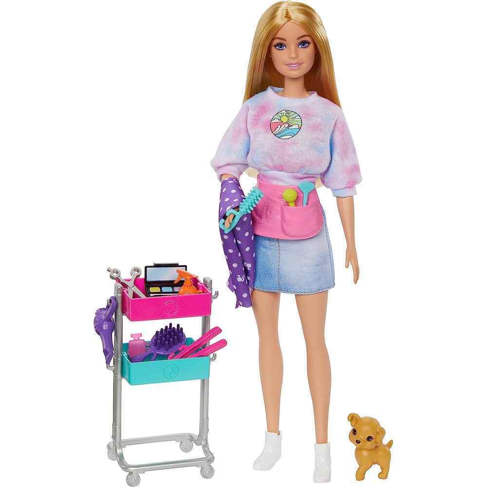 Barbie Malibu Stylist Doll & 14 Accessories Playset