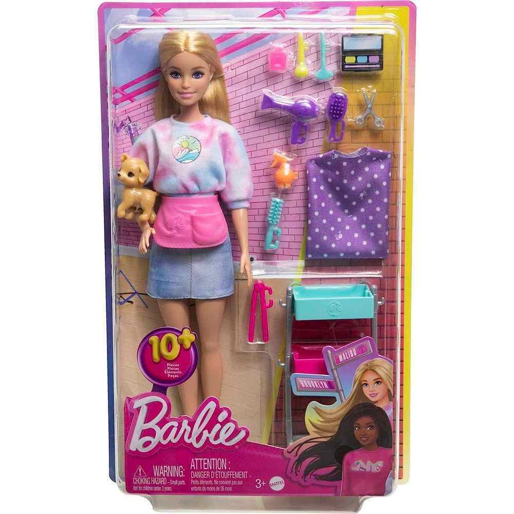 Barbie Malibu Stylist Doll & 14 Accessories Playset