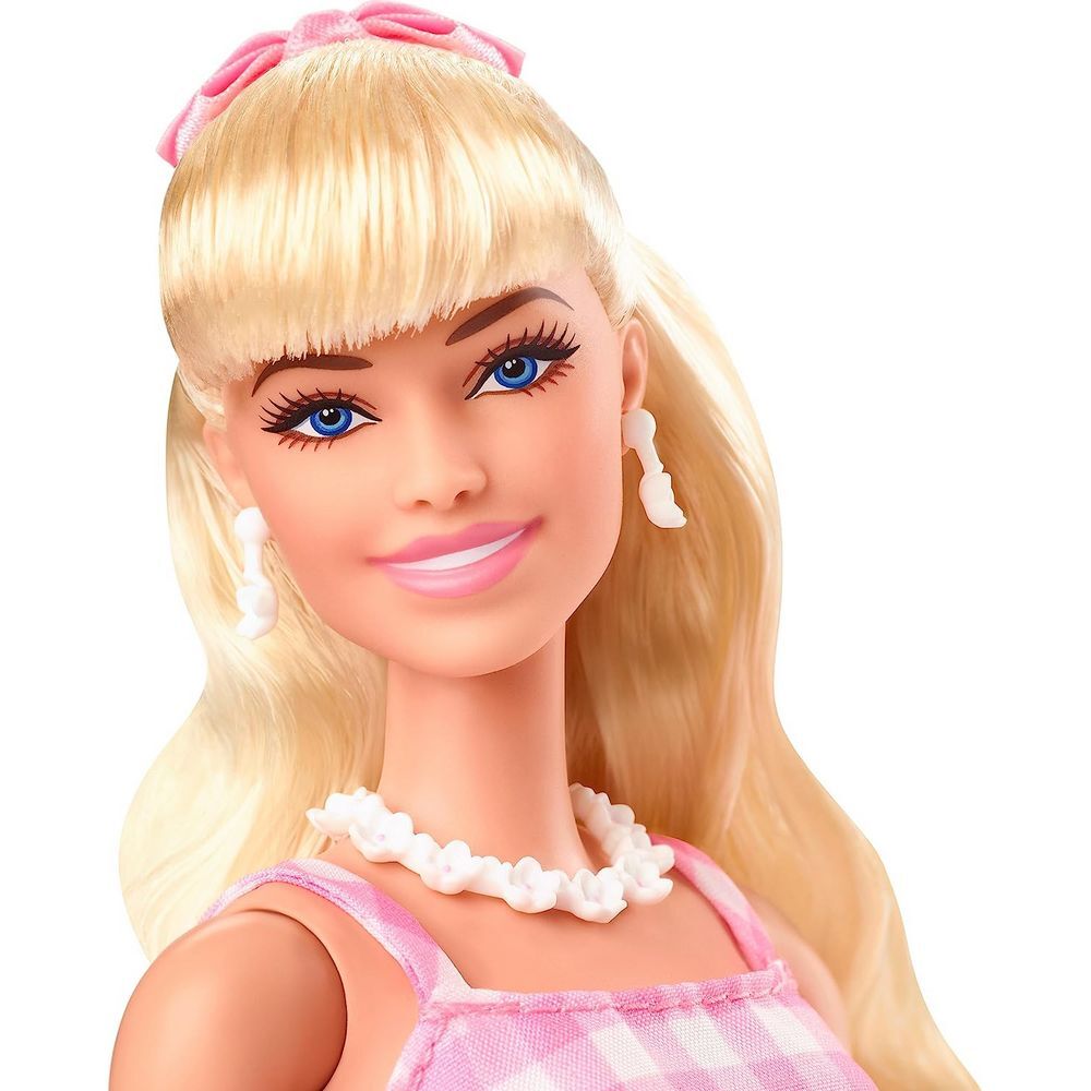 Barbie the Movie Doll Margot Robbie In Pink Gingham Dress